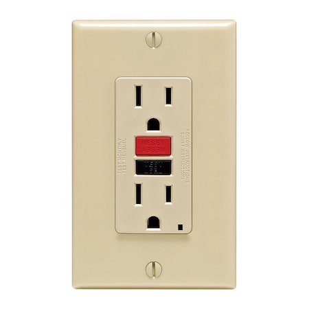 Leviton Leviton 15 amps 125 V Ivory GFCI Outlet 5-15R 1 pk C21-GFNT1-RNI